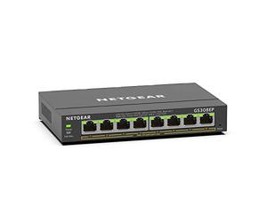 NETGEAR GS308EP Commutateur réseau 8 Ports Gigabit Ethernet Plus avec 8 PoE+ @ 62 W Montage Mural ou de Bureau