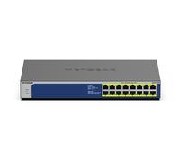 NETGEAR GS516PP Non-géré Gigabit Ethernet (10/100/1000) Connexion Ethernet, supportant l'alimentation via ce port (PoE) Bleu, Gris