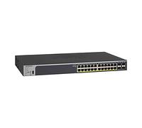 Netgear (GS728TPP Smart Switch Ethernet Web manageable PoE Professionnel 28 Ports RJ45 Gigabit - Switch RJ45 avec 24 Ports PoE+ 380 W, 4 Ports SFP 1 Gigabit, Bureau/en Rack, Protection à Vie ProSAFE