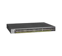 NETGEAR (GS752TPP) Smart Switch Ethernet PoE+ Web manageable professionnel 52 Ports RJ45 Gigabit (10/100/1000), avec 48 Ports PoE+ @ 760 W, 4 Ports SFP 1 Gigabit, bureau/rack, protection à vie ProSAFE