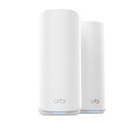 NETGEAR Orbi, Système Mesh WiFi 7(RBE872), 2-Pack, Jusqu'à 21 Gbps, Couvre jusqu'à 400 m² et 150 appareils, Port Internet 10Gb, Tri-Band BE21000, Compatible Murs épais et Toutes Box Internet, Blanc