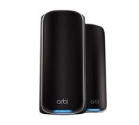 NETGEAR Orbi | Système Mesh WiFi 7 | RBE972SB | 2-Pack | Jusqu'à 27 Gbps | Couvre jusqu'à 440 m² | 200 appareils | 10GB Port Ethernet | Quad-Band BE27000 | Compatible Murs épais et Toutes Box | Noir