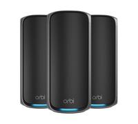NETGEAR Orbi | Système Mesh WiFi 7 | RBE973SB |3-Pack | Jusqu'à 27 Gbps | Couvre jusqu'à 660 m² | 200 appareils | 10GB Port Ethernet | Quad-Band BE27000 | Compatible Murs épais et Toutes Box Internet