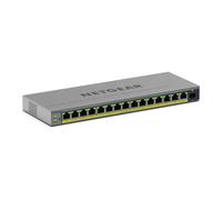 NETGEAR Smart Switch manageable Easy Gigabit Ethernet 16 Ports avec PoE+ - avec 15 Ports PoE+ 231W, 1 Port SFP, sans Ventilateur, Montage sur Un Bureau ou au Mur (GS116EPP)