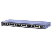 Netgear Switch non manageable PoE 16 ports Fast Ethernet 10/100 (FS116PEU) - avec 8 ports PoE @ 70 W, bureau et protection à vie ProSAFE Bleu