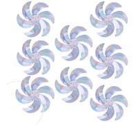 NethCasti Pinweels 32.8ft 8pcs Bird Scare Pinweels 12 Pouces Réflexion réfléchie Brillante Ventille rotative Silver Bird Moulin à Vent pour Dissuasion à la Cour extérieur de la Cour extérieure