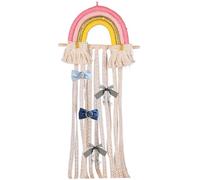 NethCasti Rangement de Pince à Cheveux 29.5x9, 8 Pouces Accessoires de Cheveux Organisateur accroché Arc-en-Ciel Tassels Bohemian Clip Organisateur pour Femmes Girls Children Room Ornamenthair