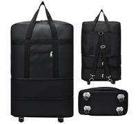 NethCasti Sac de Majuscule Moyen de 24 Pouces avec Roues Sac Bouchons Pliables pour Voyager avec Manche bandoulière Oxford Tissu imperméable Roulant pour Les Maisons en déménagement d'enregistrement