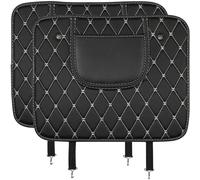 NethCasti Silat de Voiture Kick Protector 2pcs en Cuir Mat de Coup Pied siège d'auto avec Sac Rangement Back Protector Anti-Pad pour Accessoires intérieurs 17x14, 2 Pouces en arrière