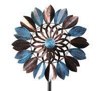 NethCasti Spinner à Vent Solaire, filateurs de Vent de 74, 4 Pouces Haut pour Jardin, Boule Verre à énergie Solaire avec Moulin, Filature Cour en métal pour Style extérieur 1Wind