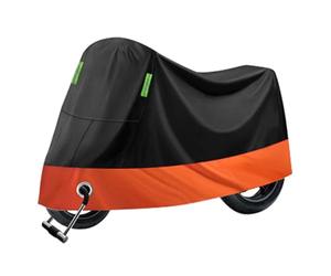 NETHIX Housse de Moto pour Zero DS/Zero FX/Zero S/Zero SR Bache Moto Exterieur Etanche Housse Protection Moto Moto Couverture Bâche Housses,Black Orange-L (220 * 95 * 110cm)