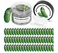 Netholid Lot de 60 cartes d'affirmations de cornichons dans un bocal, 60 affirmations quotidiennes positives, cadeaux inspirants pour les amateurs de cornichons, femmes et hommes (pille)