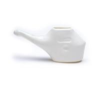 Neti Pot pour nettoyage nasal avec 25 grammes de sel pur de l'Himalaya + notice d'instructions (français non garanti) | Essentiels de yoga | Léger et incassable