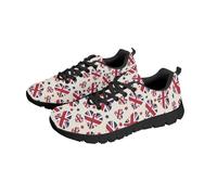 NETILGEN Chaussures de course légères en maille aérienne avec lacets pour fitness, sport, tennis, chaussures plates, Union Jack Amour, 40 EU