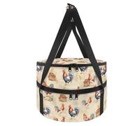 NETILGEN Cocotte portable pour aliments chauds ou froids, porte-cocottes à deux étages pour lasagnes, pochettes, pique-niques, sac à déjeuner, Poussin coq de ferme