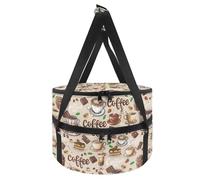 NETILGEN Cocotte ronde isotherme pour aliments chauds ou froids, sac à lasagnes, sac à déjeuner fourre-tout pour pique-niques, cocktails, repas-partage et gâteau au café, beige