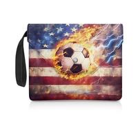 NETILGEN Couverture de livre pour carnet de notes, livre de texte, couverture de livre pochette pour livre Nerd, cadeau pour les amateurs de livres, adolescentes, femmes, drapeau américain de feu de