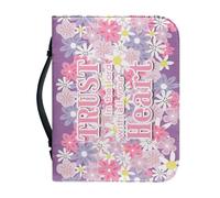 NETILGEN Étui de protection en cuir PU avec poignée pour femme et fille, Daisy Trust in the Lord With All Your Heart, XL-20.3x28.5 cm