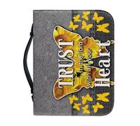NETILGEN Étui de protection en cuir PU avec poignée pour femme et fille, Trust in the Lord With All Your Heart Butterfly, XL-20.3x28.5 cm