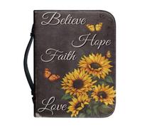 NETILGEN Housse de bible en cuir pour homme et femme avec poignée et étui de transport