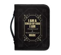 NETILGEN Housse de bible en cuir synthétique pour femme avec housse de protection à fermeture éclair « I AM a Child of God »