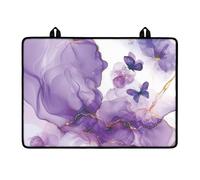 NETILGEN Housse de protection en marbre pour cuisinière électrique, antidérapante, imperméable et pliable, pour cuisinière en verre, pour étendre l'espace de la cuisinière, violet