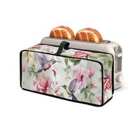 NETILGEN Housse de protection fine à 2 tranches pour grille-pain Motif colibri Motif floral Rose