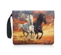 NETILGEN Housse de protection lavable pour livre de poche, couverture rigide, sac de rangement lavable, cadeau de rentrée scolaire, cheval qui court