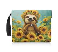 NETILGEN Housse de protection pour livre de poche, carnet de notes, journal de la Bible, pochette lavable, sac à livres, cadeau de vers, paresseux, tournesol, bleu
