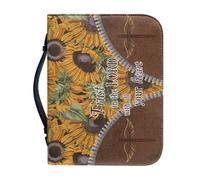 NETILGEN Housses de bible en cuir « Trust in The Lord with All Your Heart » - Sac de transport pour livres de la Bible - Pour homme et femme - Étui de protection avec poignée