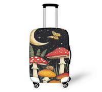 NETILGEN Housses de protection pour bagages - Housse de protection élastique anti-rayures avec fermeture éclair, Champignon papillon lune, M(22"-24")