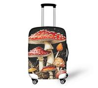 NETILGEN Housses de protection pour bagages - Housse de protection élastique anti-rayures avec fermeture éclair, Champignon rouge., M(22"-24")