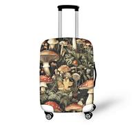 NETILGEN Housses de protection pour bagages - Housse de protection élastique anti-rayures avec fermeture éclair, Marron champignon, S(18"-21")