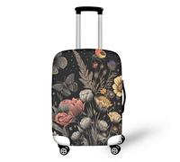 NETILGEN Housses de protection pour bagages - Housse de protection élastique anti-rayures avec fermeture éclair, Fleur papillon nuit lune, S(18"-21")