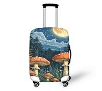 NETILGEN Housses de protection pour bagages - Housse de protection élastique anti-rayures avec fermeture éclair, Champignon Nuit Étoilée, M(22"-24")