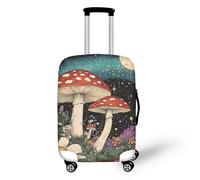 NETILGEN Housses de protection pour bagages - Housse de protection élastique anti-rayures avec fermeture éclair, Moon Champignon, S(18"-21")