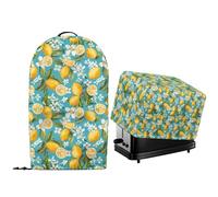 NETILGEN Lot de 2 housses anti-poussière pour appareils de cuisine avec cordon de serrage pour mixeur et grille-pain, motif feuilles de citron