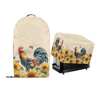 NETILGEN Lot de 2 housses anti-poussière pour robot culinaire et grille-pain avec cordon de serrage et coq de tournesol