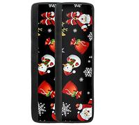NETILGEN Lot de 2 housses de poignée de porte de réfrigérateur lavables - Motif bonhomme de neige de Noël - Antidérapantes - Pour protéger votre réfrigérateur et votre four des traces de doigts - Pour éviter les taches d'huile, d'huile ou de nourriture