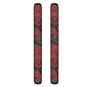 NETILGEN Lot de 2 housses de poignée de porte de réfrigérateur - Motif rose rouge - Décoration pour accoudoir - Pour réfrigérateur, lave-vaisselle, micro-ondes