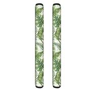 NETILGEN Lot de 2 housses de poignée de porte de réfrigérateur tendance motif feuille de bananier pour protéger les appareils électriques de cuisine contre les gouttes