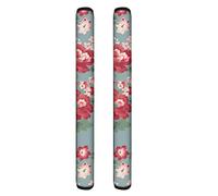 NETILGEN Lot de 2 housses de poignées de porte de réfrigérateur antidérapantes et réglables Motif fleurs de pêcher