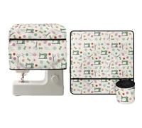 NETILGEN Lot de 2 sets de table matelassés et housse anti-poussière pour machines à coudre avec poche de rangement zippée, Impression machine à coudre, étui de transport