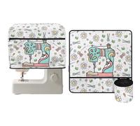 NETILGEN Lot de 2 tapis de protection matelassés et housse anti-poussière compatibles avec la plupart des machines à coudre, étui de transport de protection pour machine à coudre avec ouverture sur le