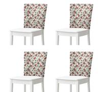 NETILGEN Lot de 4 housses de dossier de chaise à dossier haut extensibles et amovibles pour décoration de vacances Motif Père Noël