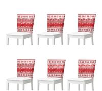 NETILGEN Lot de 6 housses extensibles pour dossier haut de chaise de salle à manger, cuisine, fête, banquet - Décoration de Noël - Rouge