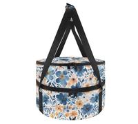 NETILGEN Porte-cocotte à double étage pour aliments chauds ou froids, porte-cocottes isothermes pour lasagnes, fêtes, pique-niques, Aquarelle Bleu Floral