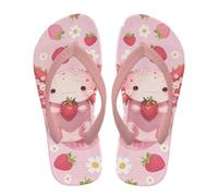 NETILGEN Tongs d'été pour fille - Pour la plage - Pour l'intérieur et l'extérieur - Avec semelle antidérapante, Fraise Axolotl, 33 EU