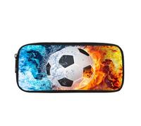 NETILGEN Trousse à crayons rectangulaire pour la rentrée scolaire, avec fermeture éclair, sac de papeterie pour étudiants, adolescents, football, bleu feu