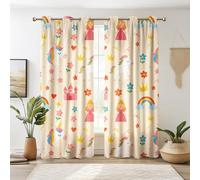 NETMEO Lot de 2 Rideaux occultants Licorne pour Chambre d'enfant. Rideaux Arc-en-Ciel Mignons pour Chambre de Fille,colorés Licorne pour Chambre d'enfant (Licorne Jaune, L132×H160 cm)